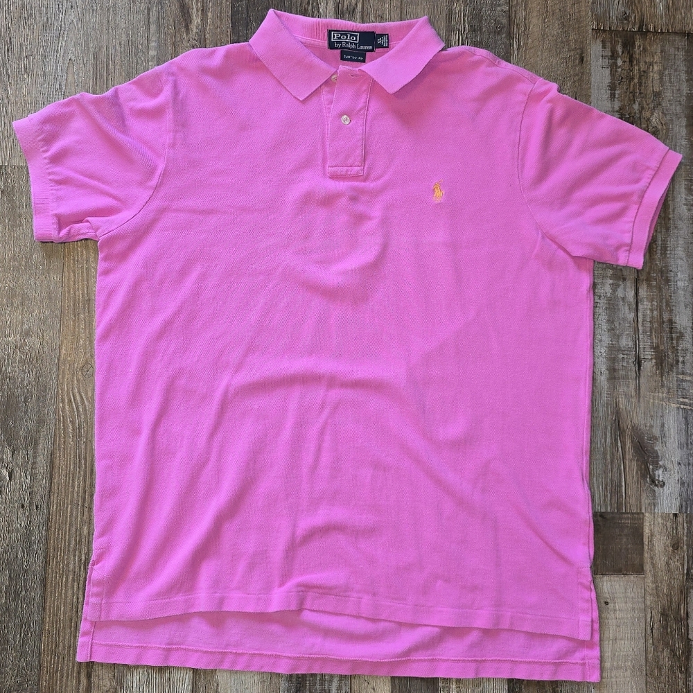 Polo by Ralph Lauren Men's Bright Pink Polo Shirt